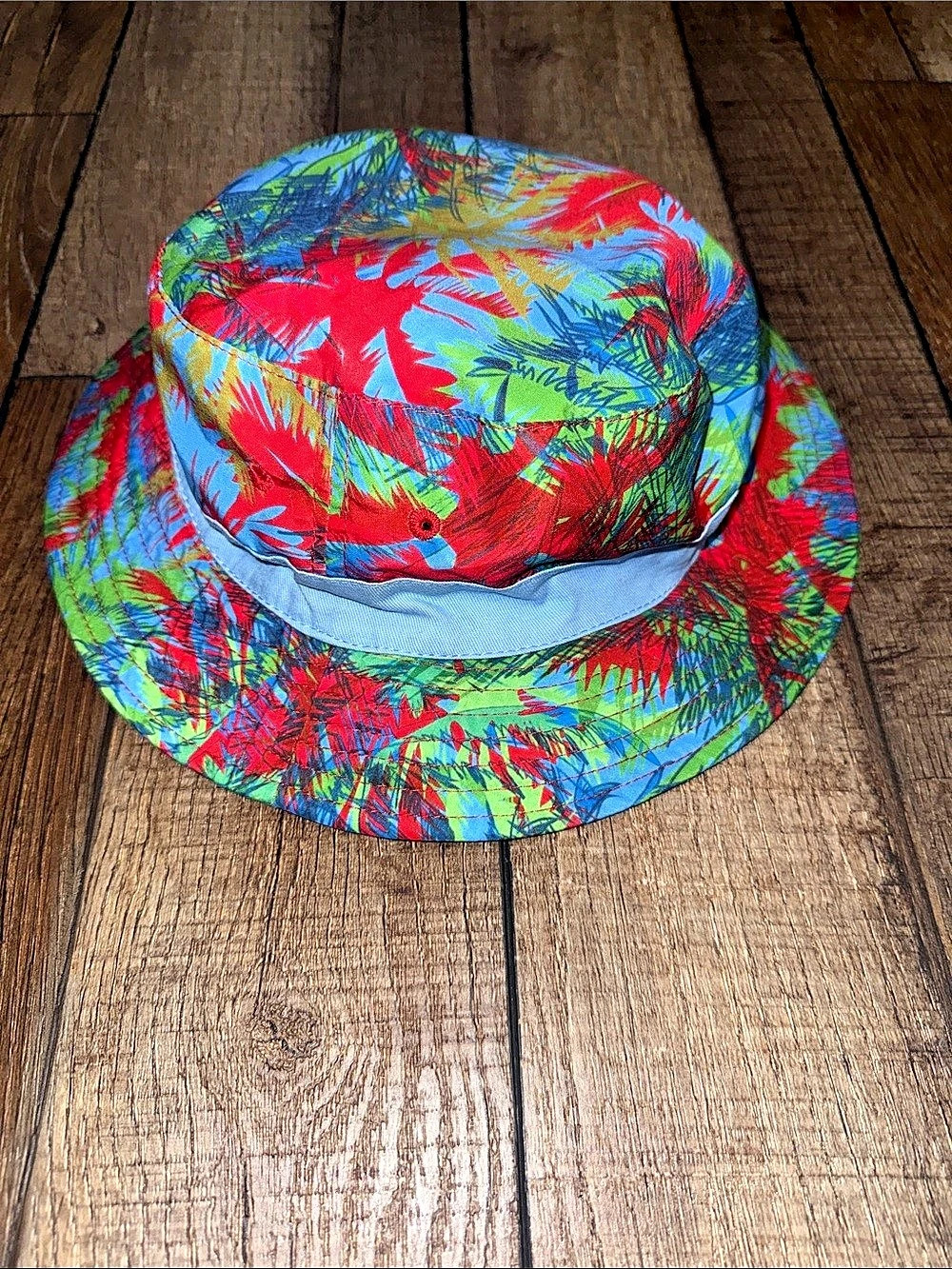 Outback Floral Bucket Hat Blue & Red 58cm Like New